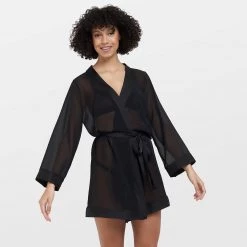 Bluebella-us Nightwear Chiffon Kimono Black 16 Bluebella-us Nightwear Chiffon Kimono Black