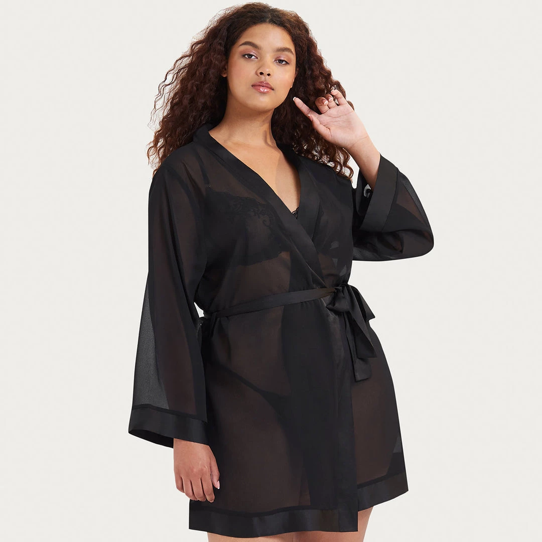 Bluebella-us Nightwear Chiffon Kimono Black 8 Bluebella-us Nightwear Chiffon Kimono Black