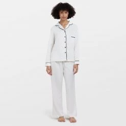 Bluebella-us Claudia Shirt And Trouser Cream Nightwear