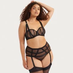 Bluebella Panties Karolina Garter Belt Thong In Black