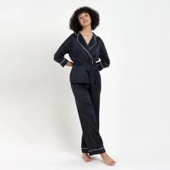 Bluebella Wren Kimono And Trouser Set Black