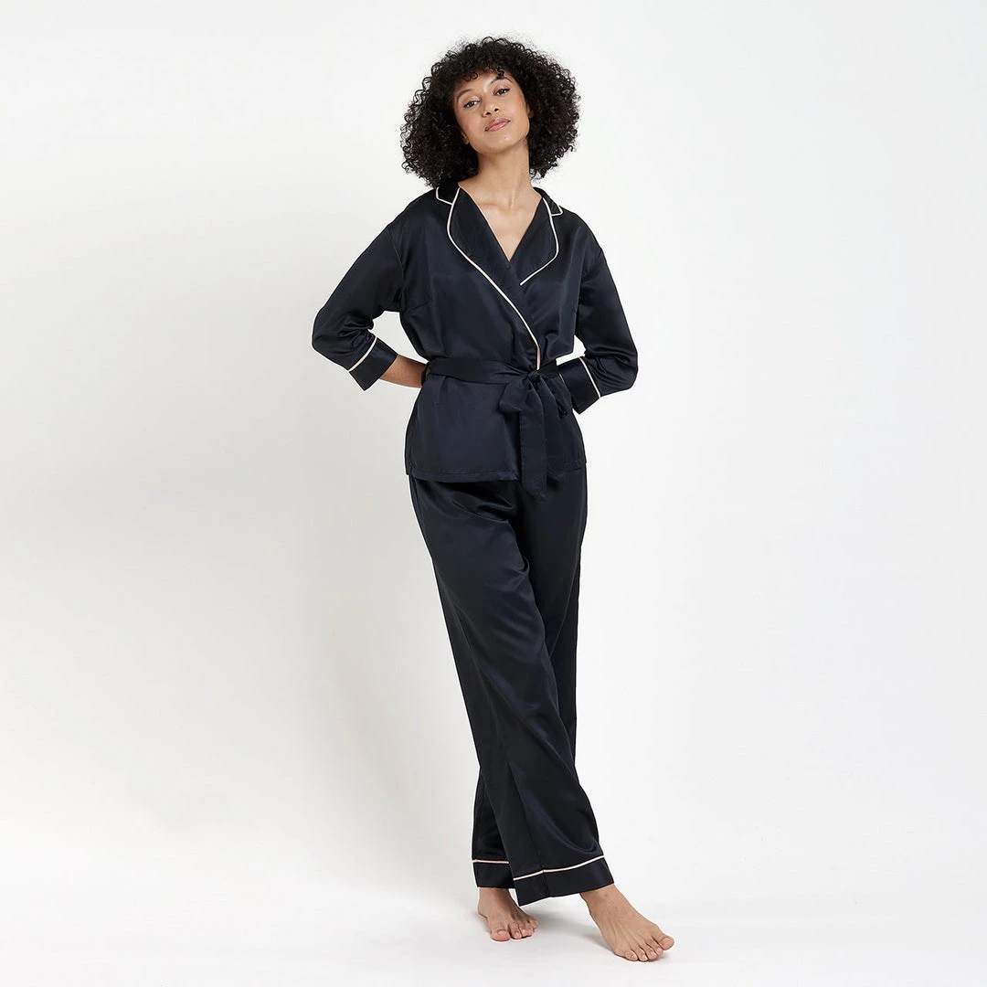 Bluebella Wren Kimono And Trouser Set Black 1 Bluebella Wren Kimono And Trouser Set Black