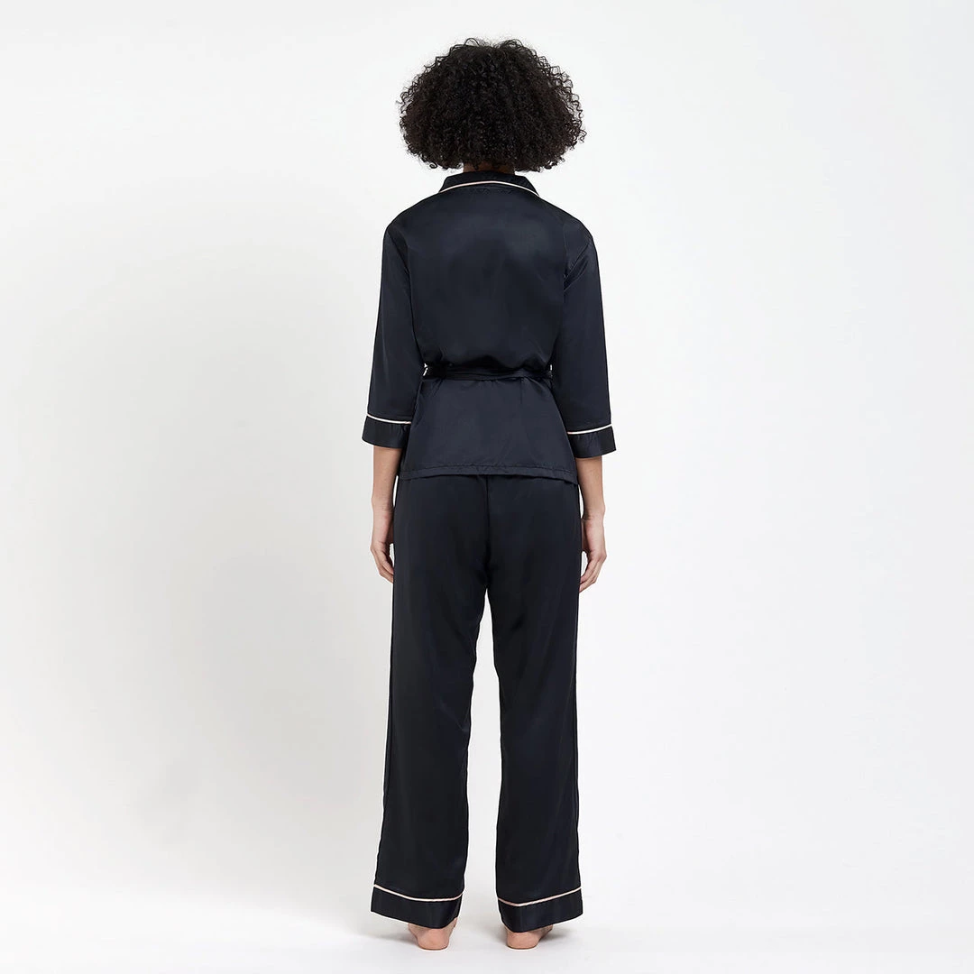 Bluebella Wren Kimono And Trouser Set Black 2 Bluebella Wren Kimono And Trouser Set Black