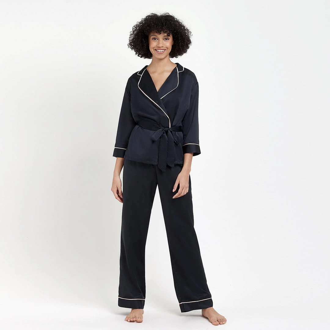 Bluebella Wren Kimono And Trouser Set Black 6 Bluebella Wren Kimono And Trouser Set Black