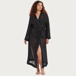 Bluebella - US Marcella Long Kimono Black Nightwear