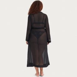 Bluebella - US Marcella Long Kimono Black Nightwear