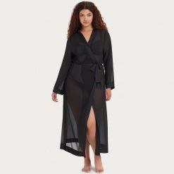 Bluebella - US Marcella Long Kimono Black Nightwear
