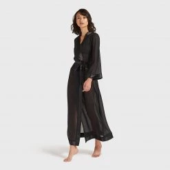 Bluebella - US Marcella Long Kimono Black Nightwear
