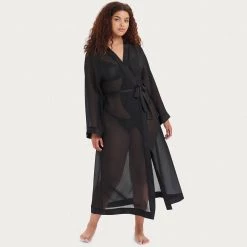 Bluebella - US Marcella Long Kimono Black Nightwear