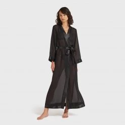 Bluebella - US Marcella Long Kimono Black Nightwear
