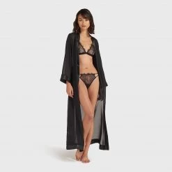 Bluebella - US Marcella Long Kimono Black Nightwear
