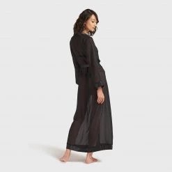 Bluebella - US Marcella Long Kimono Black Nightwear