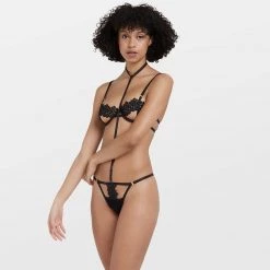 Bluebella - US Everly Harness Thong With Detachable Harness Black SALE