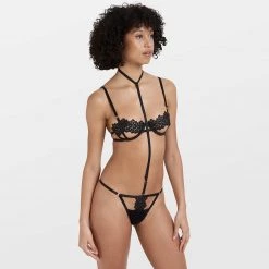 Bluebella - US Everly Harness Thong With Detachable Harness Black SALE