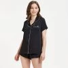 Bluebella - US Abigail Shirt And Short Set Black/Pale Pink Nightwear