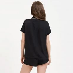 Bluebella - US Abigail Shirt And Short Set Black/Pale Pink Nightwear