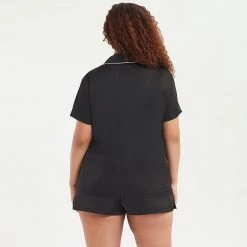 Bluebella - US Abigail Shirt And Short Set Black/Pale Pink Nightwear