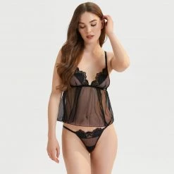 Bluebella - US SALE Ina Cami And Thong Set Black