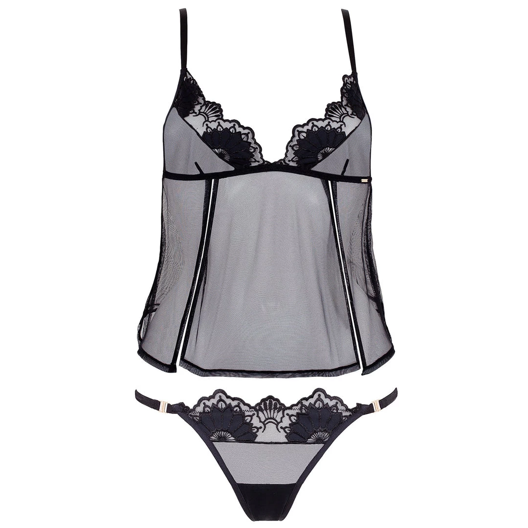 Bluebella - US SALE Ina Cami And Thong Set Black 3 Bluebella - US SALE Ina Cami And Thong Set Black