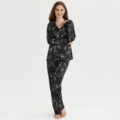 Bluebella - US SALE Leon Shirt And Trouser Set Black/White