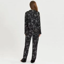 Bluebella - US SALE Leon Shirt And Trouser Set Black/White