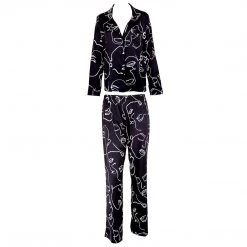 Bluebella - US SALE Leon Shirt And Trouser Set Black/White