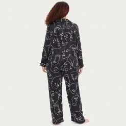 Bluebella - US SALE Leon Shirt And Trouser Set Black/White