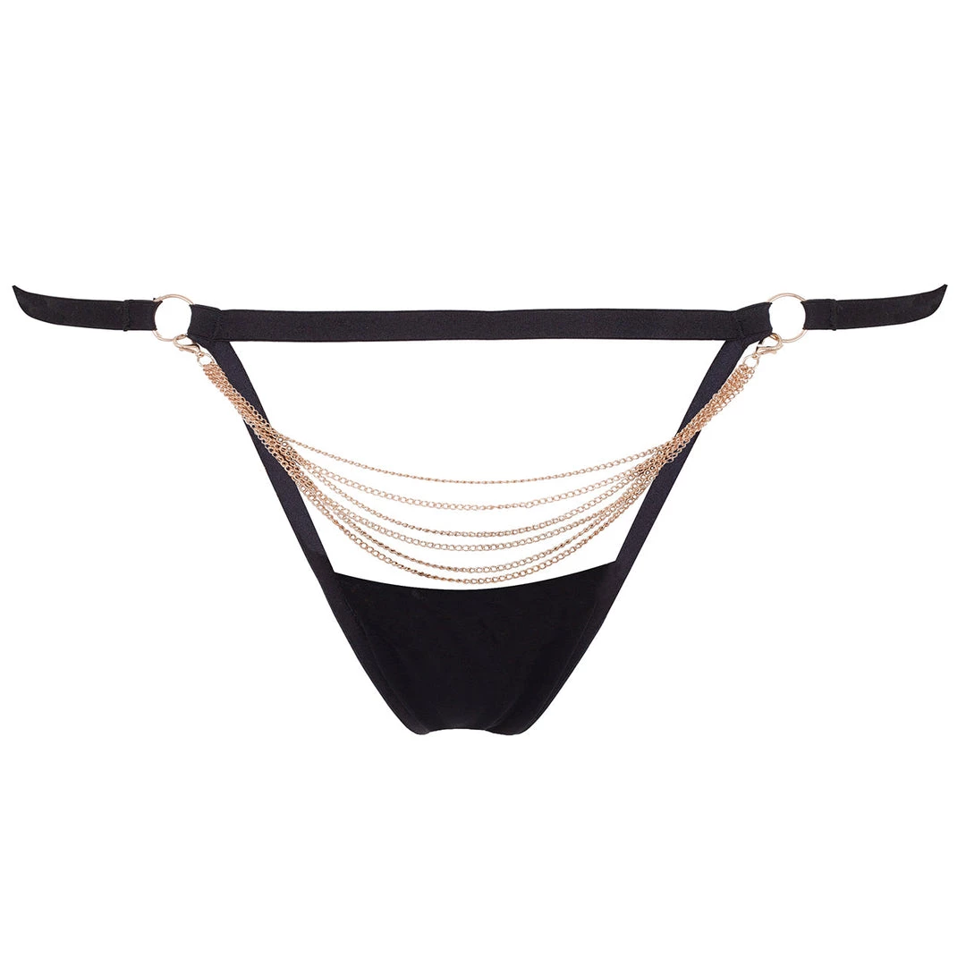 Bluebella - US Oriana Thong Black/Gold Panties 3 Bluebella - US Oriana Thong Black/Gold Panties