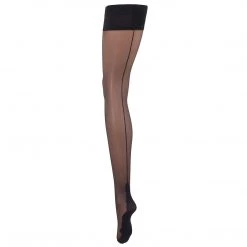 Bluebella - US Back Seam Leg/Plain Top Thigh Highs Black Stockings
