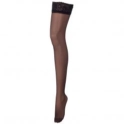 Bluebella - US Plain Leg/Lace Top Thigh Highs Black
