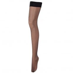 Bluebella - US Stockings Fishnet Leg/Plain Top Thigh Highs Black