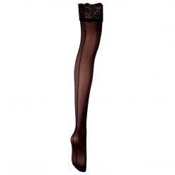 Bluebella - US Back Seam Leg/Lace Top Stockings Black