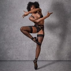 Bluebella - US Plain Leg/Plain Top Stockings Black