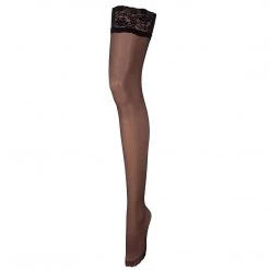 Bluebella - US Plain Leg/Lace Top Stockings Black
