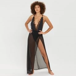 Bluebella - US Georgiana Long Chemise Black