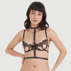 Bluebella - US Theodora Faux Leather Harness Black/ Gold