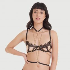 Bluebella - US Theodora Chain Harness Black/ Gold 24 Bluebella - US Theodora Chain Harness Black/ Gold