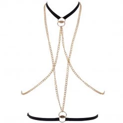 Bluebella - US Theodora Chain Harness Black/ Gold 16 Bluebella - US Theodora Chain Harness Black/ Gold