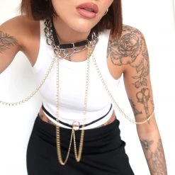 Bluebella - US Theodora Chain Harness Black/ Gold 26 Bluebella - US Theodora Chain Harness Black/ Gold