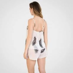 Bluebella - US Nightwear Laurel Cami And Short Set White/Black