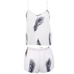 Bluebella - US Nightwear Laurel Cami And Short Set White/Black