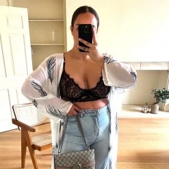 Bluebella - US Laurel Long Kimono White/Black Nightwear 31 Bluebella - US Laurel Long Kimono White/Black Nightwear