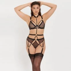 Bluebella - US Nola Suspender Harness Black Lingerie