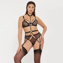 Bluebella - US Nola Suspender Harness Black Lingerie