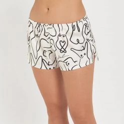 Bluebella - US Emcee Shirt And Short Set White/Black Nightwear