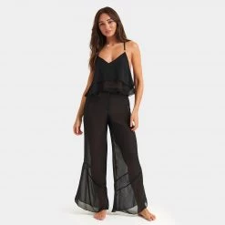 Bluebella - US Nightwear Minerva Cami And Trouser Set Black