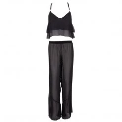 Bluebella - US Nightwear Minerva Cami And Trouser Set Black