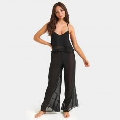 Bluebella - US Nightwear Minerva Cami And Trouser Set Black
