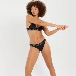 Bluebella - US Lulu Eco Bamboo Thong Black/White Panties