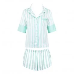 Bluebella - US SALE Alma Shirt And Short Set Mint/White